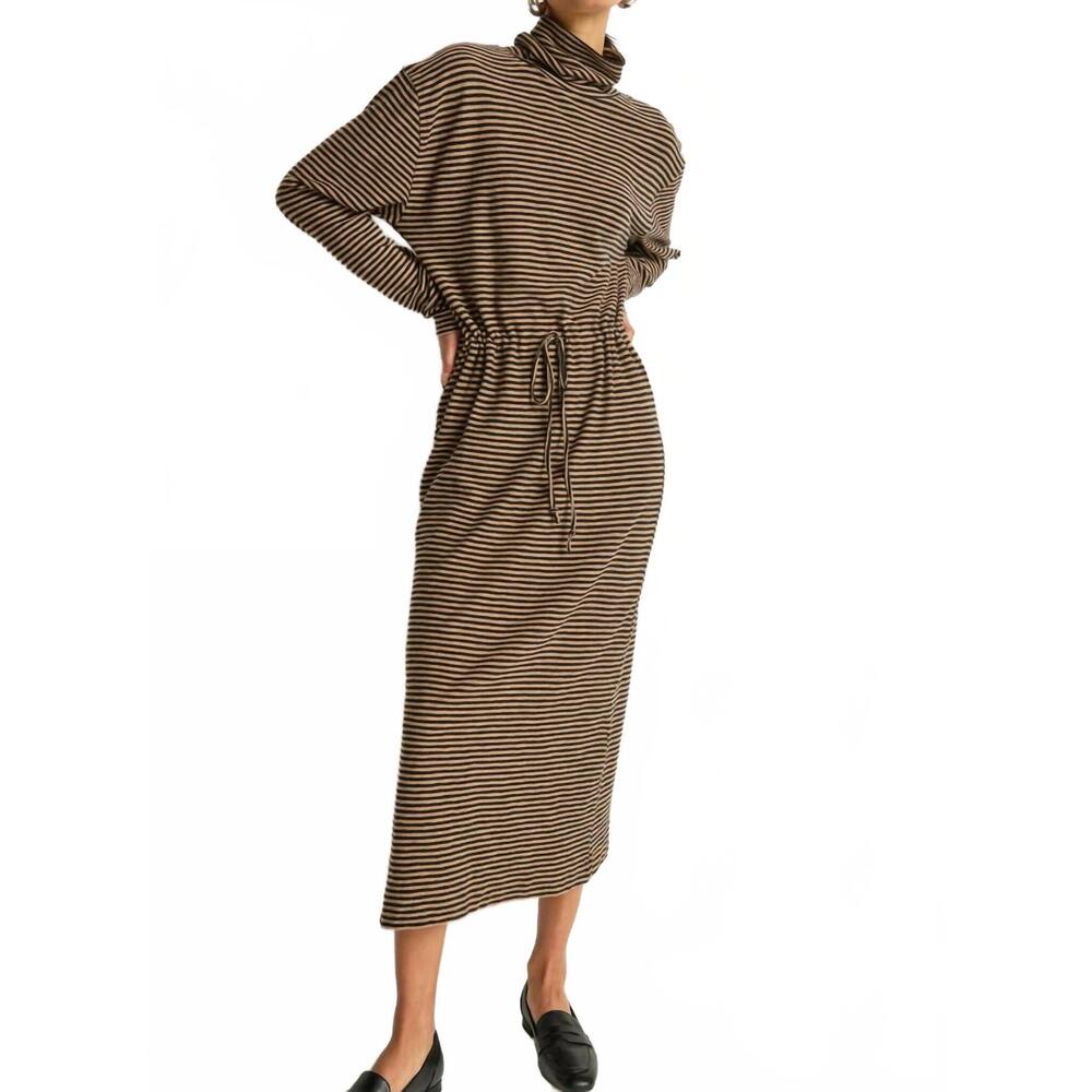 NEW NATION LTD mariel midi dress in mini coco stripe